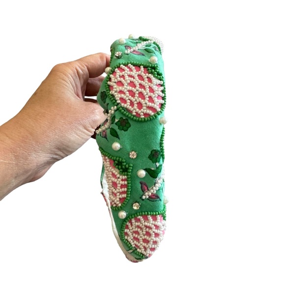 Anthropologie Llani Isobel Embroidered Beaded Green Headband NWT - Picture 7 of 11
